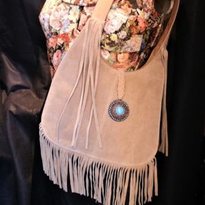 Tan Suede Hobo Shoulder Bag-Two's Company